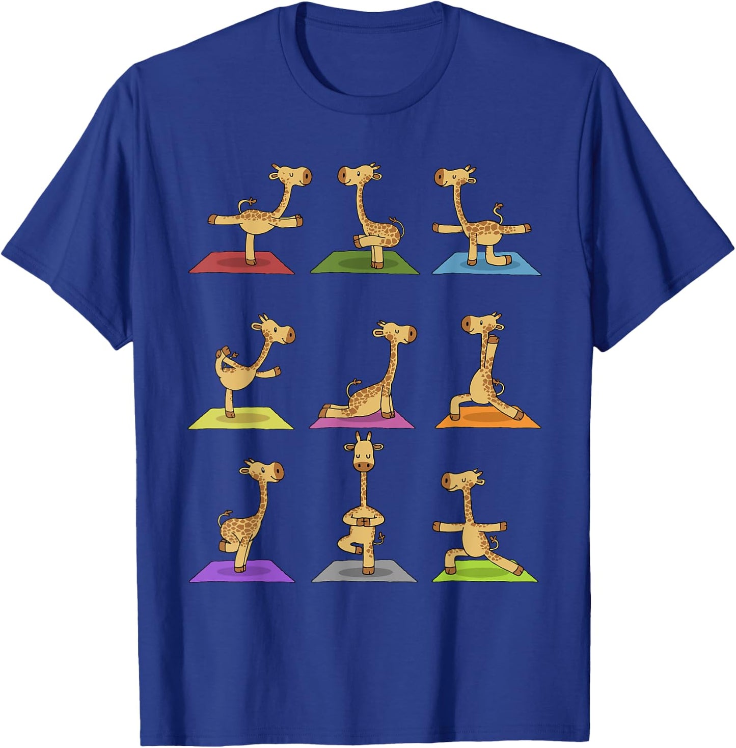 Giraffe Yoga Funny Giraffes In Yoga Poses Sports T-Shirt - T-Shirt | Royal
