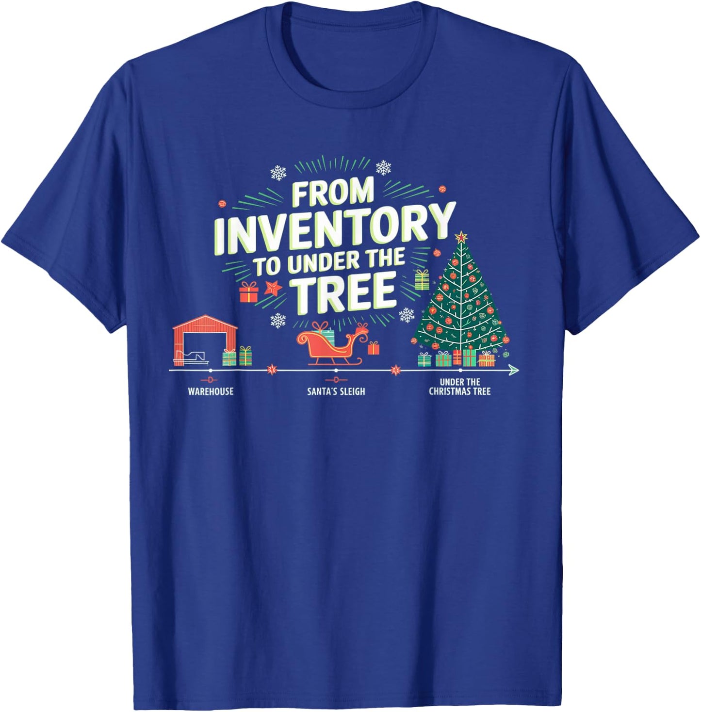From inventory to under the tree, christmas supply chain T-Shirt - T-Shirt | Royal
