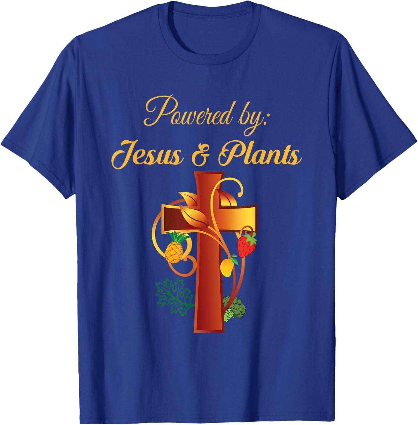 Christian Shirt Jesus and Plants Vegan Vegetarian Christian T-Shirt - T-Shirt | Royal