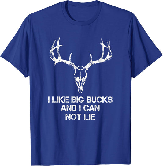 I Like Big Bucks And I Can Not Lie T shirt-Deer Skull shirt T-Shirt - T-Shirt | Royal