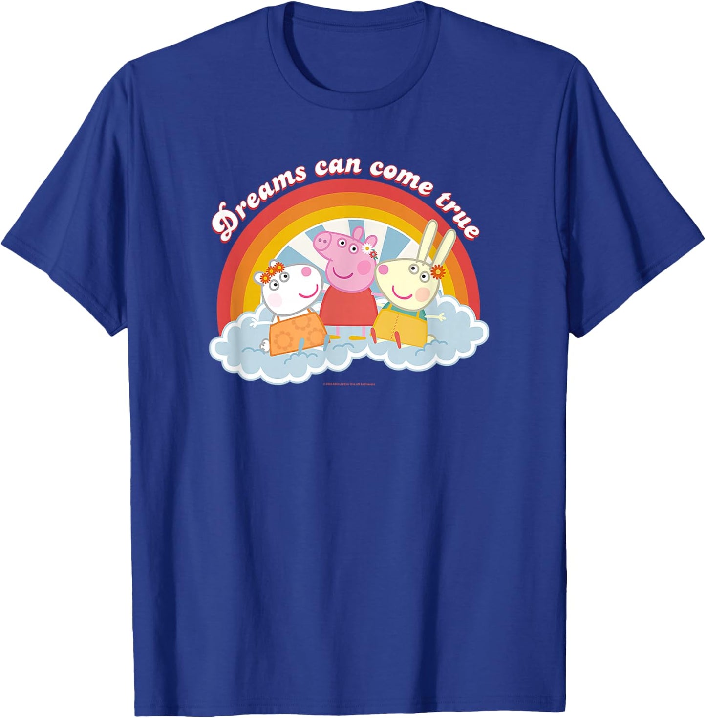Peppa Pig Dreams Can Come True Friendship Retro Logo T-Shirt - T-Shirt | Royal