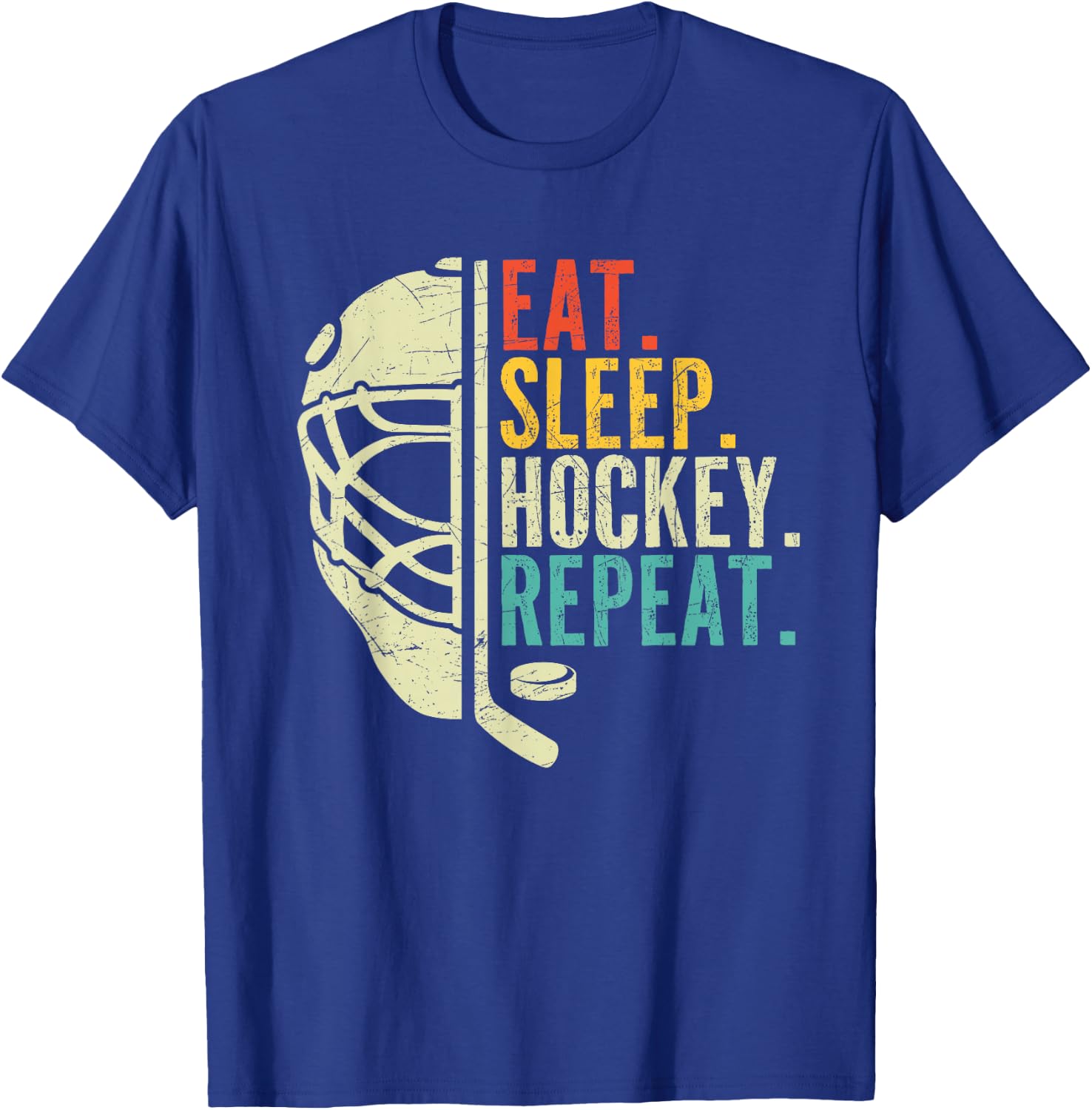 Eat Sleep Hockey Repeat Funny Boys Hockey Player T-Shirt - T-Shirt | Royal