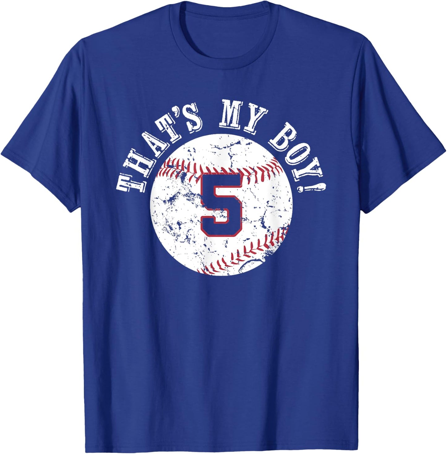 Unique That's My Boy #5 Baseball Player Mom or Dad Gifts T-Shirt - T-Shirt | Royal