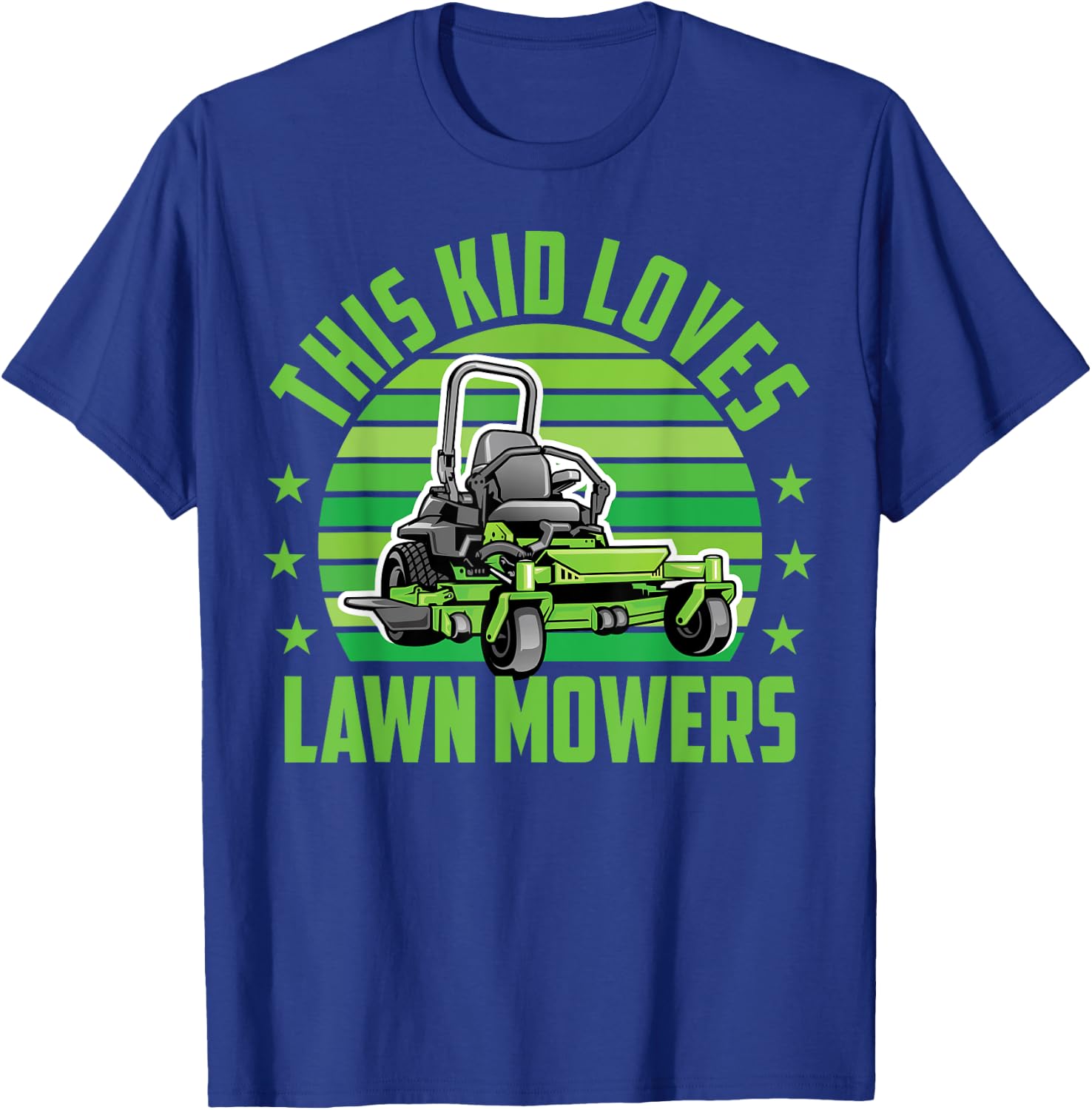 Funny Lawn Mowing Kid Loves Lawn Mower Gardening Boy Toddler T-Shirt - T-Shirt | Royal