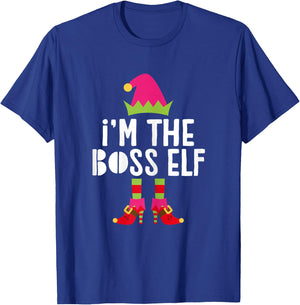 I'm The Boss Elf Shirt Women Girl Matching Christmas Elf T-Shirt - T-Shirt | Royal