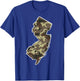 New Jersey Pride Hunting Military Camo NJ State Map T-Shirt - T-Shirt | Royal