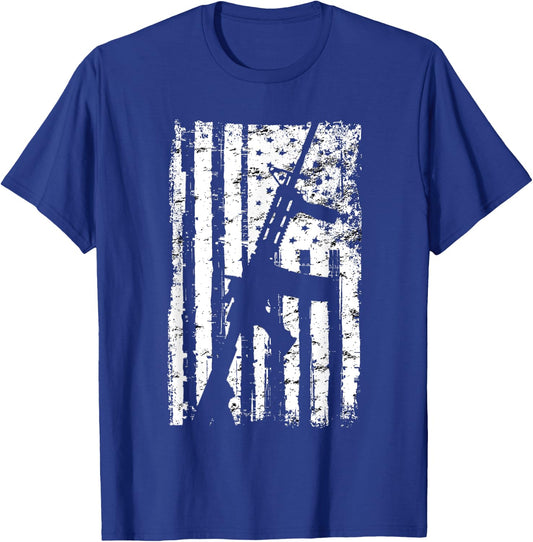 American Flag Eagle Military - AR15 American Flag T-Shirt - T-Shirt | Royal