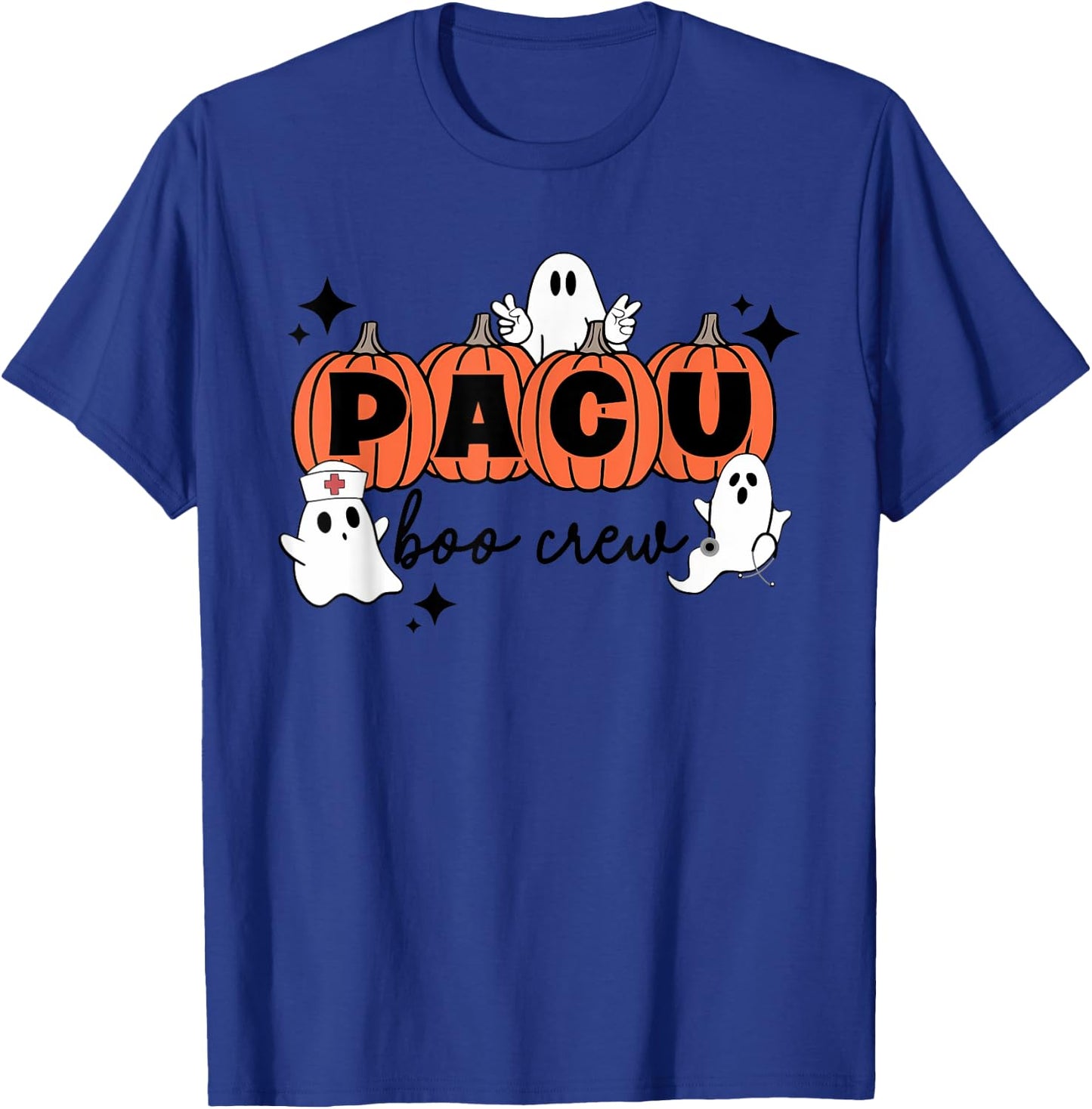 PACU Halloween shirt PACU boo crew Halloween anesthetist T-Shirt - T-Shirt | Royal