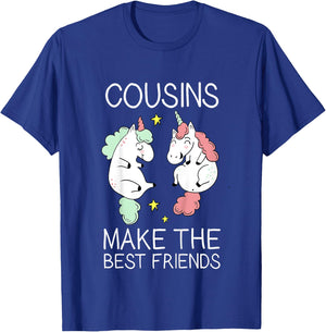 Cousins Make the Best Friends Unicorn Gift Design T-Shirt - T-Shirt | Royal