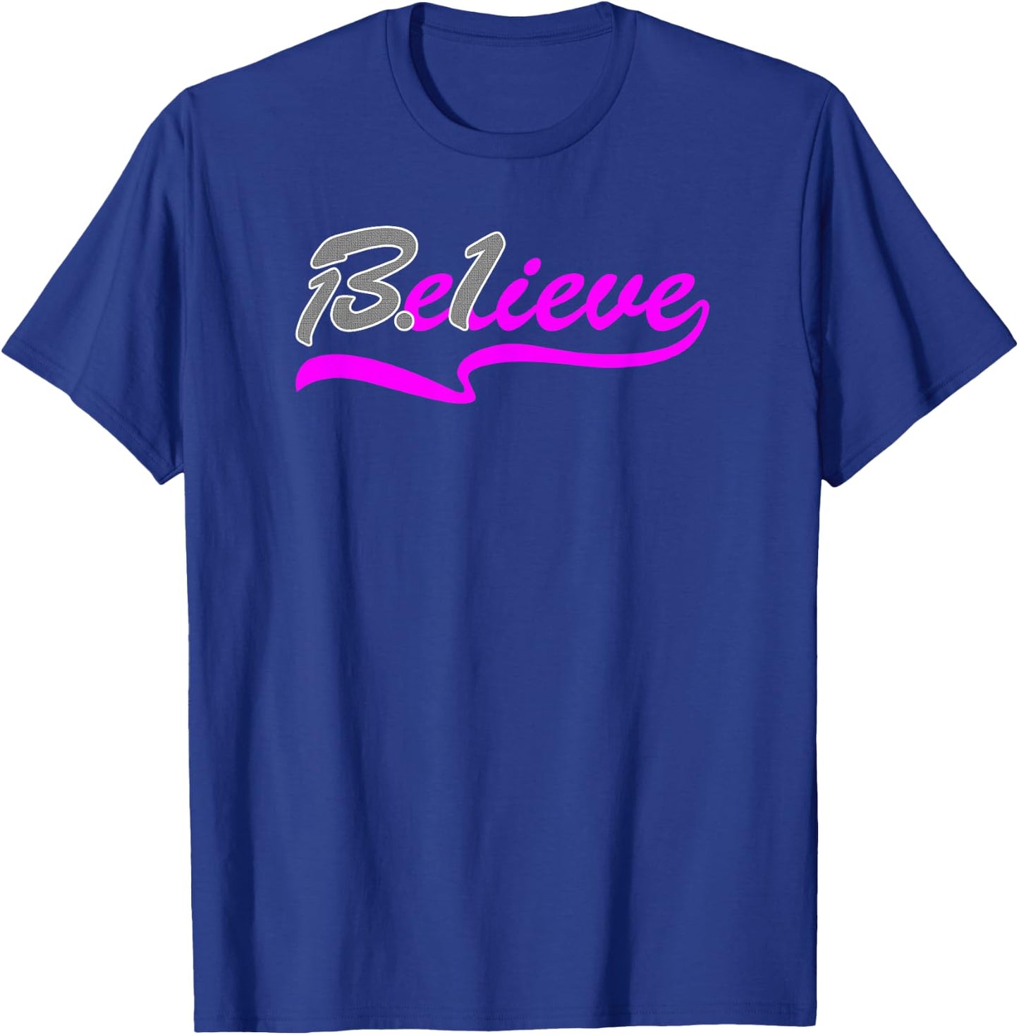 Women's Believe 13.1 Half Marathon Training Running T-Shirt - T-Shirt | Royal