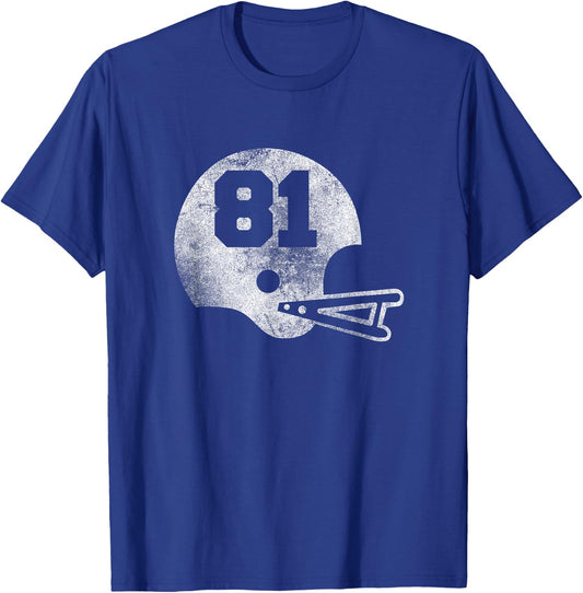 Vintage Football Jersey Number 81 Player Number T-Shirt - T-Shirt | Royal