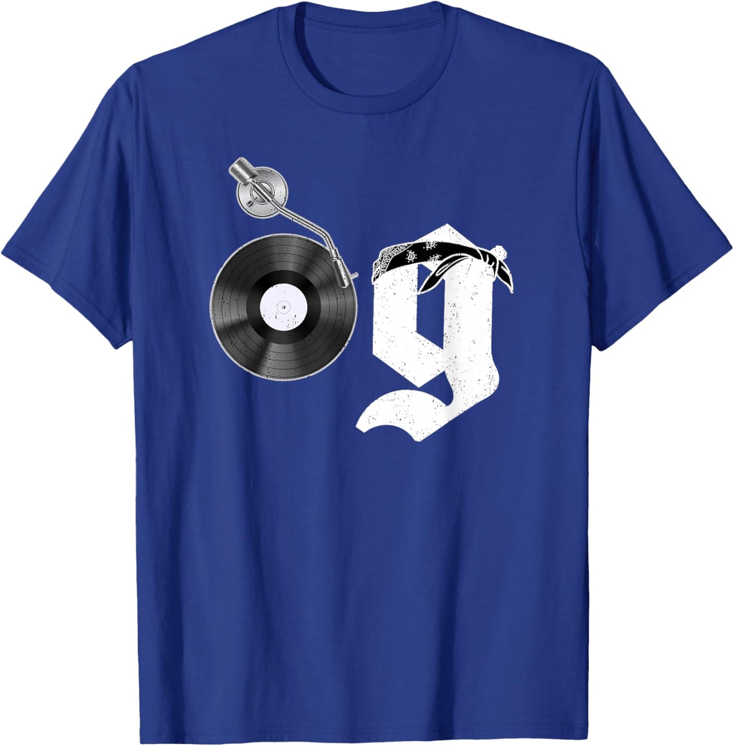 Old School OG Hip Hop Head Vinyl, CDs, Tapes 80s 90s Retro T-Shirt - T-Shirt | Royal