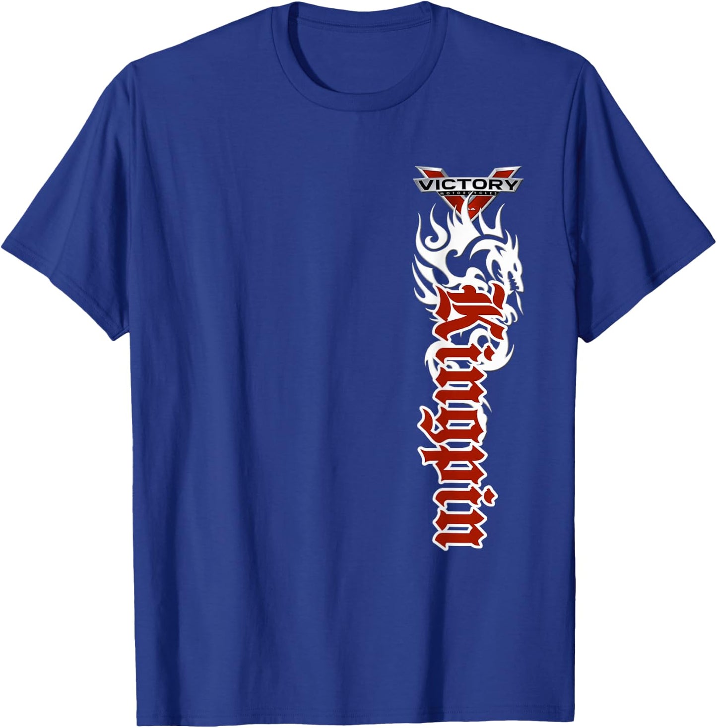 Drooling Bully Kustoms Kingpin Tribal Motorcycle - Men's Black Small Classic Fit Short Sleeve Cotton Polyester T-Shirt - T-Shirt | Royal