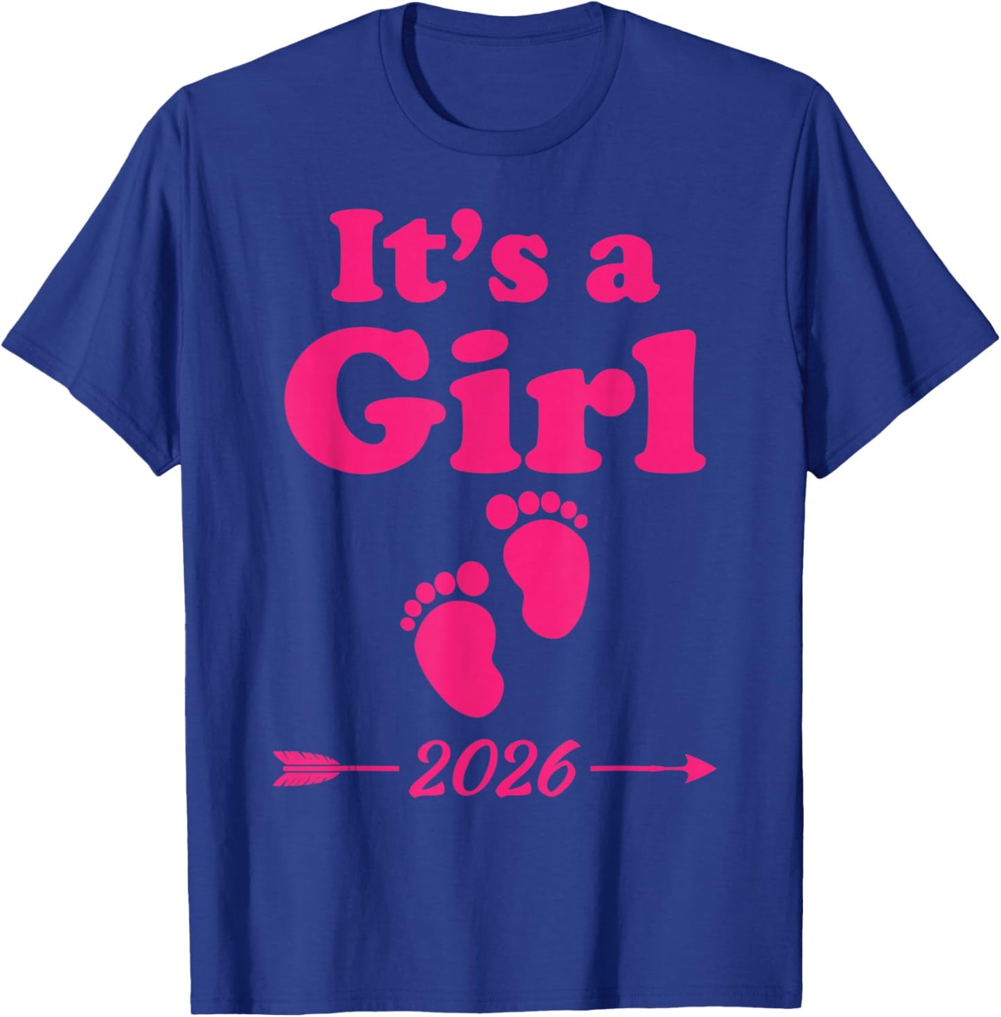 Team Girl It's A Girl Baby Announcement Gender Reveal 2026 T-Shirt - T-Shirt | Royal