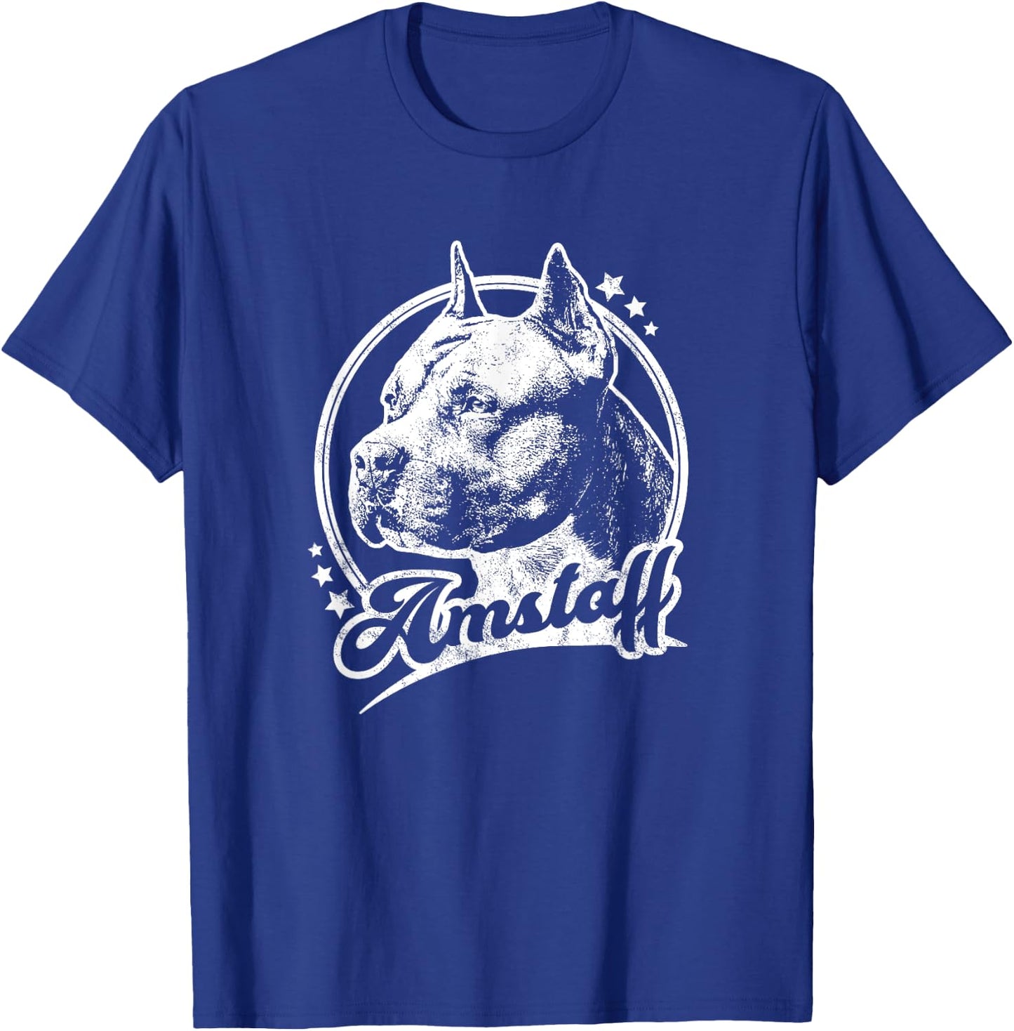 Amstaff Dog Retro Style T-Shirt - T-Shirt | Royal