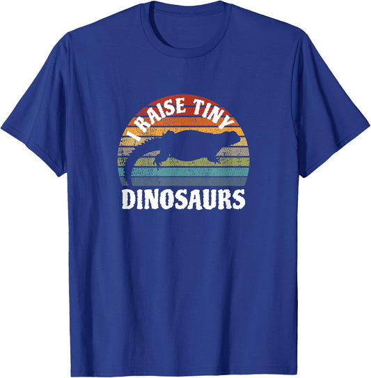 I Raise Tiny Dinosaurs I Uromastyx Agame Colorful Retro T-Shirt - T-Shirt | Royal