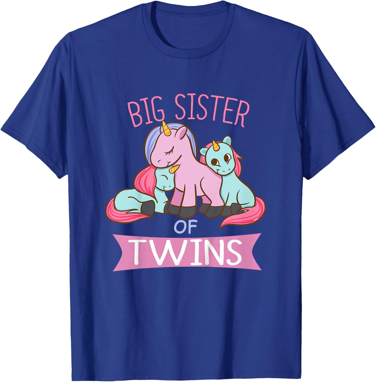 Big Sister of Twins Unicorn Twin T-Shirt - T-Shirt | Royal
