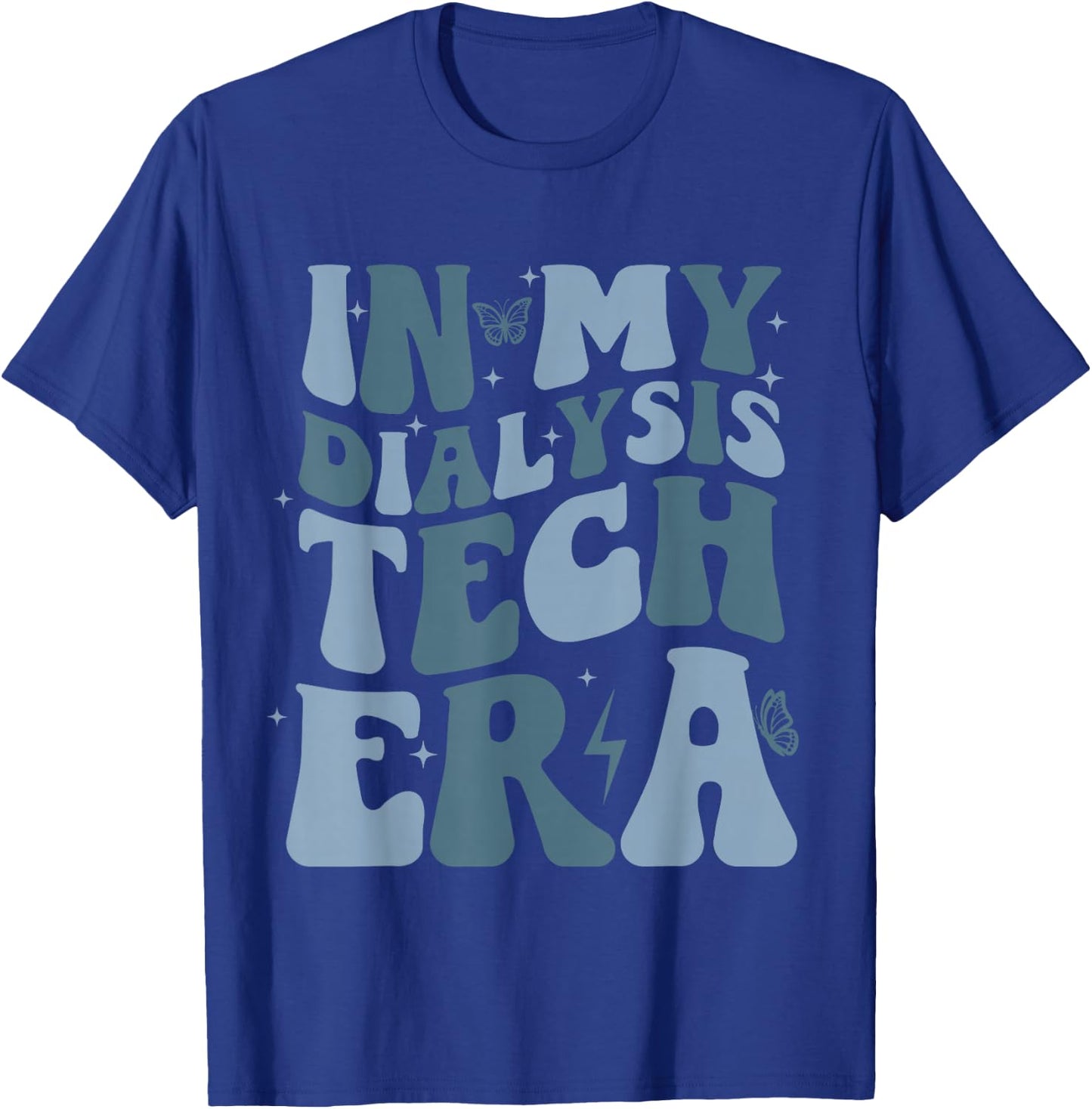Funny Dialysis Technician Nepherology Nurse Gifts In My Dialysis Technician Era Groovy Retro -Adults Black Small Short Sleeve T-Shirt - T-Shirt | Royal