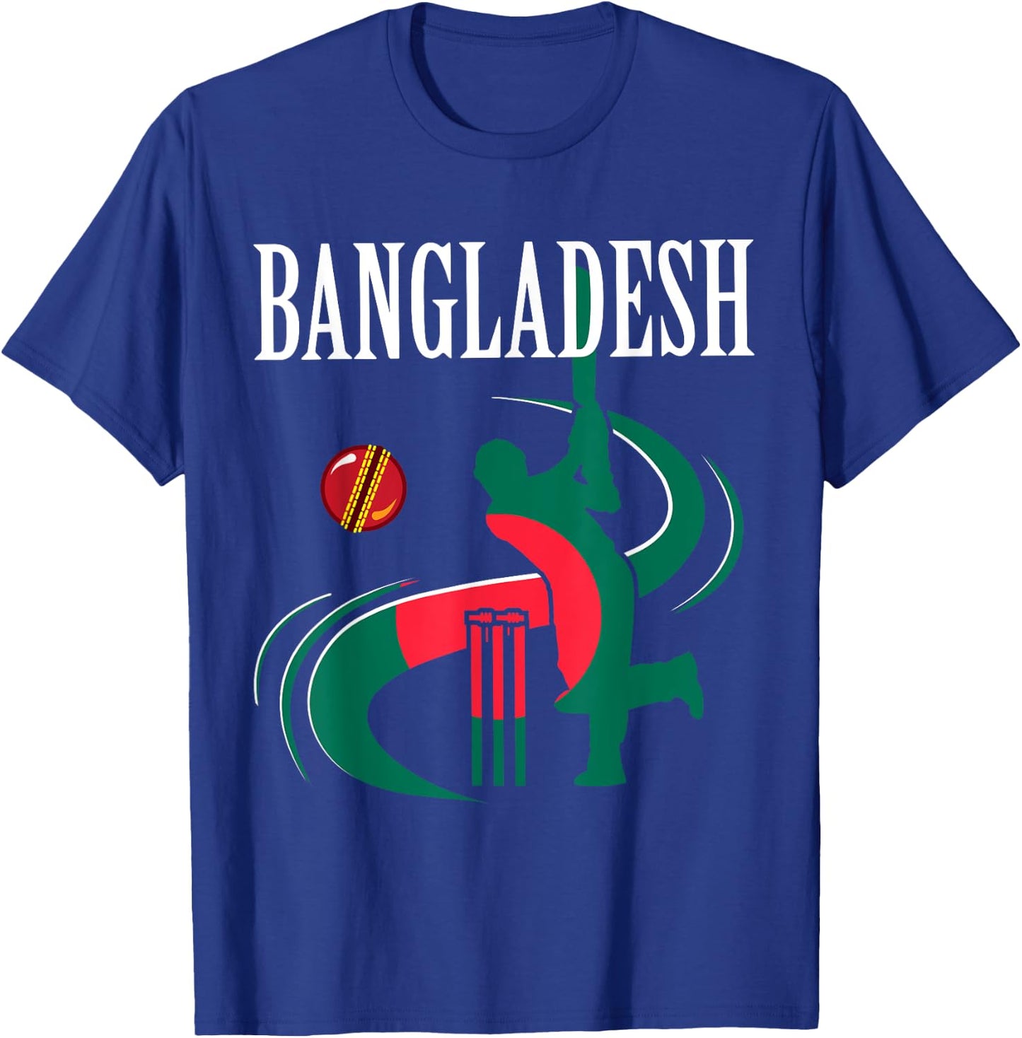 Bangladesh Cricket With Flag Brush Stroke T-Shirt - T-Shirt | Royal