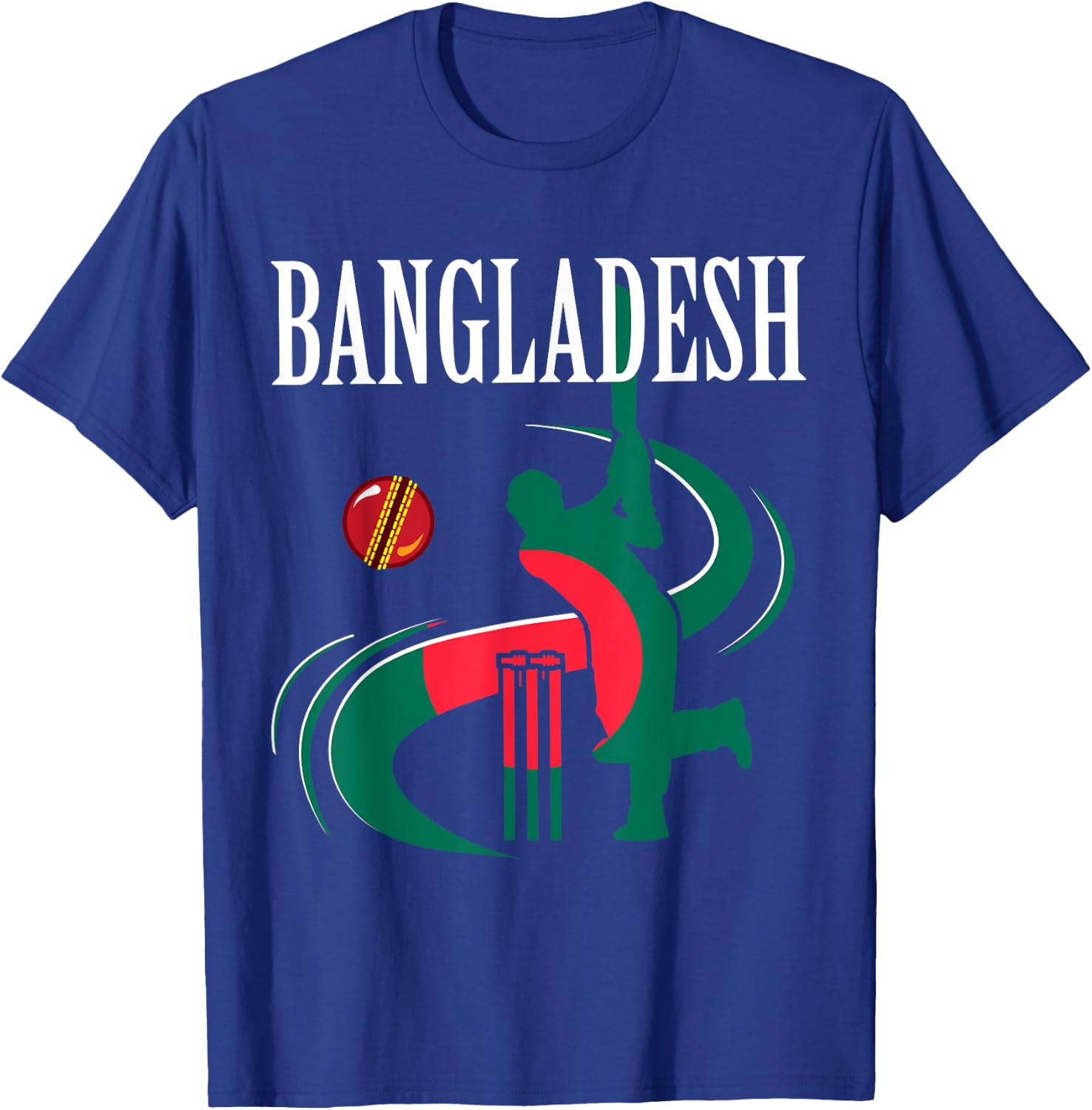 Bangladesh Cricket With Flag Brush Stroke T-Shirt - T-Shirt | Royal