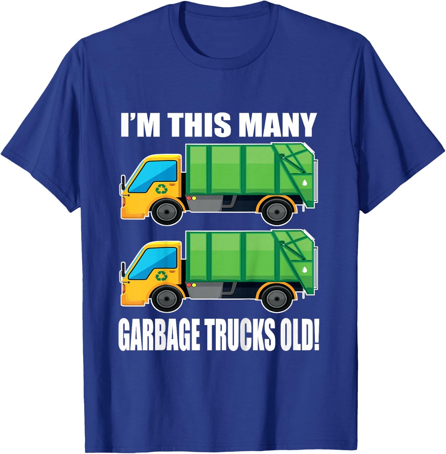 2 Year Old Garbage Truck 2nd Birthday Shirt for Toddler Boy T-Shirt - T-Shirt | Royal