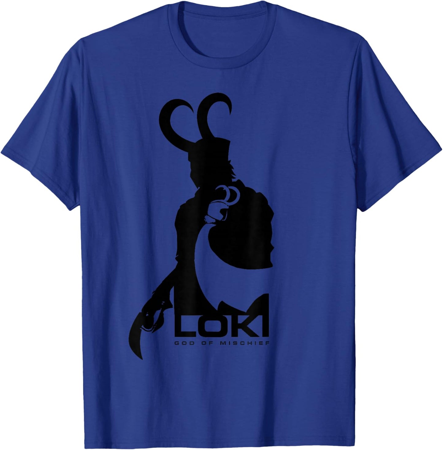 Marvel Loki Silhouette and Shadow Graphic T-Shirt - T-Shirt | Royal