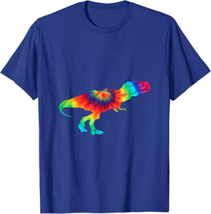 T-Rex Tie Dye Dinosaur Animals Prehistoric Tie Dyed T Shirt T-Shirt - T-Shirt | Royal