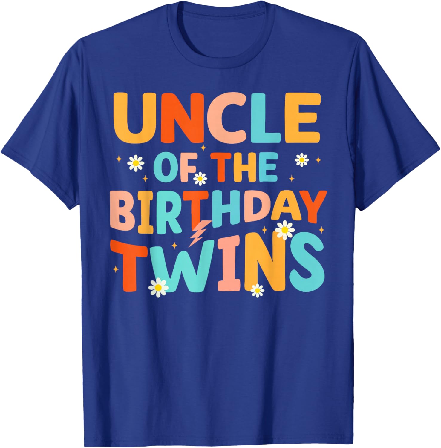 Uncle Of The Birthday Twins Kids Party Retro Bday T-Shirt - T-Shirt | Royal