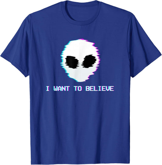 I Want to Believe Alien Pastel Aesthetic T-Shirt - T-Shirt | Royal
