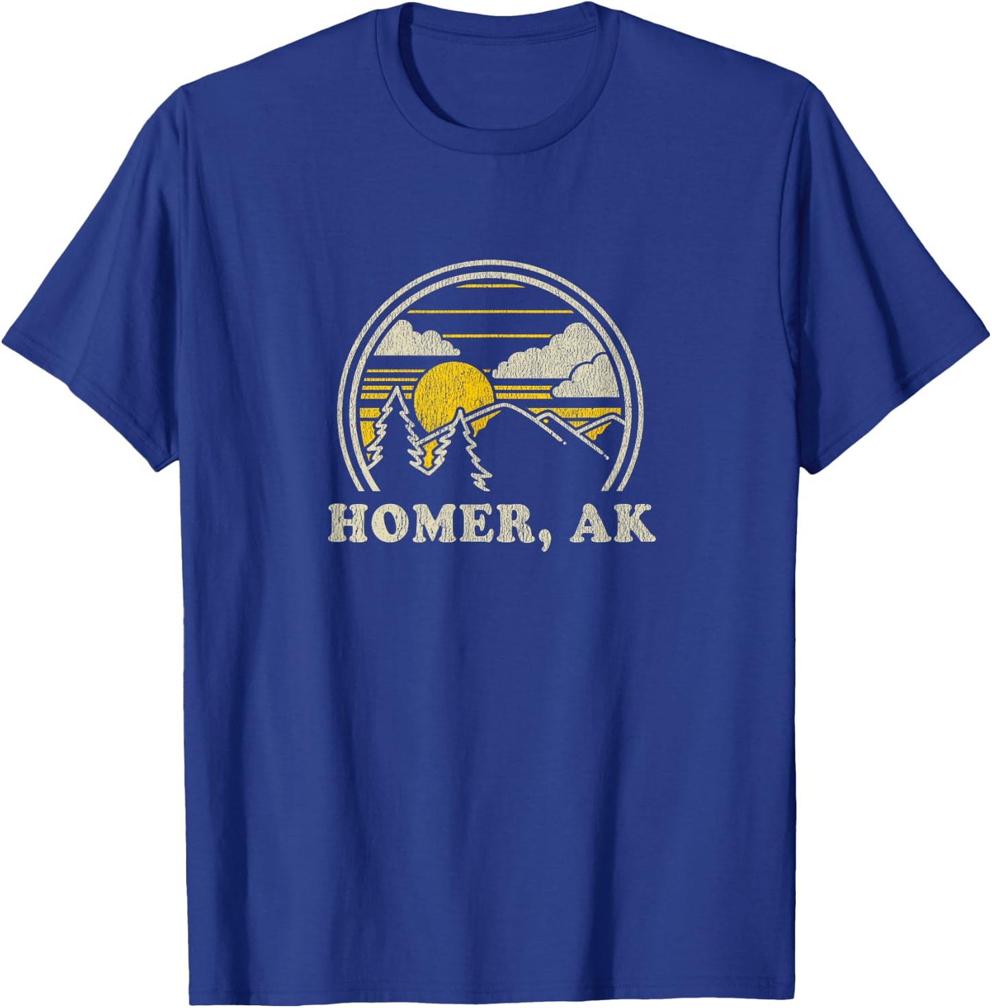 Homer Alaska AK Vintage Hiking Mountain T-Shirt - T-Shirt | Royal