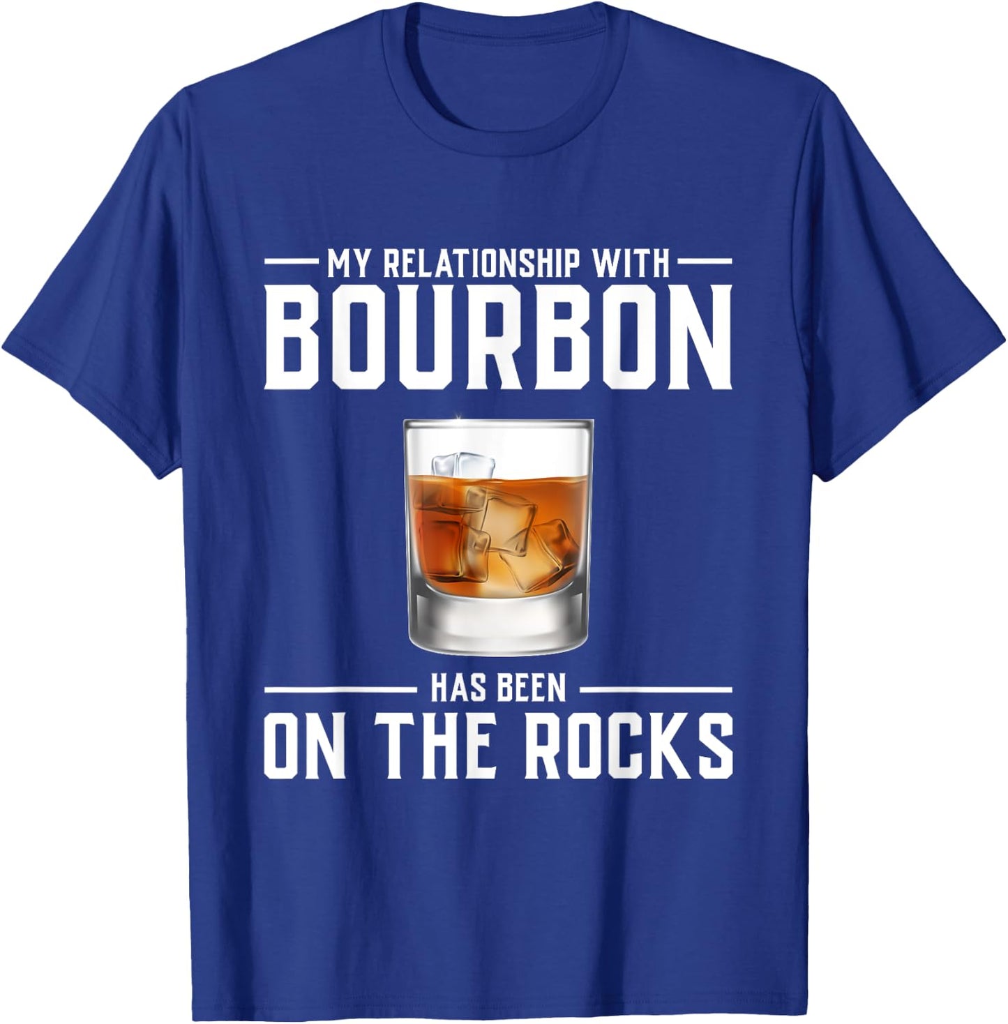 Alcohol Shirt On The Rocks Funny Bourbon Men Women Gift T-Shirt - T-Shirt | Royal