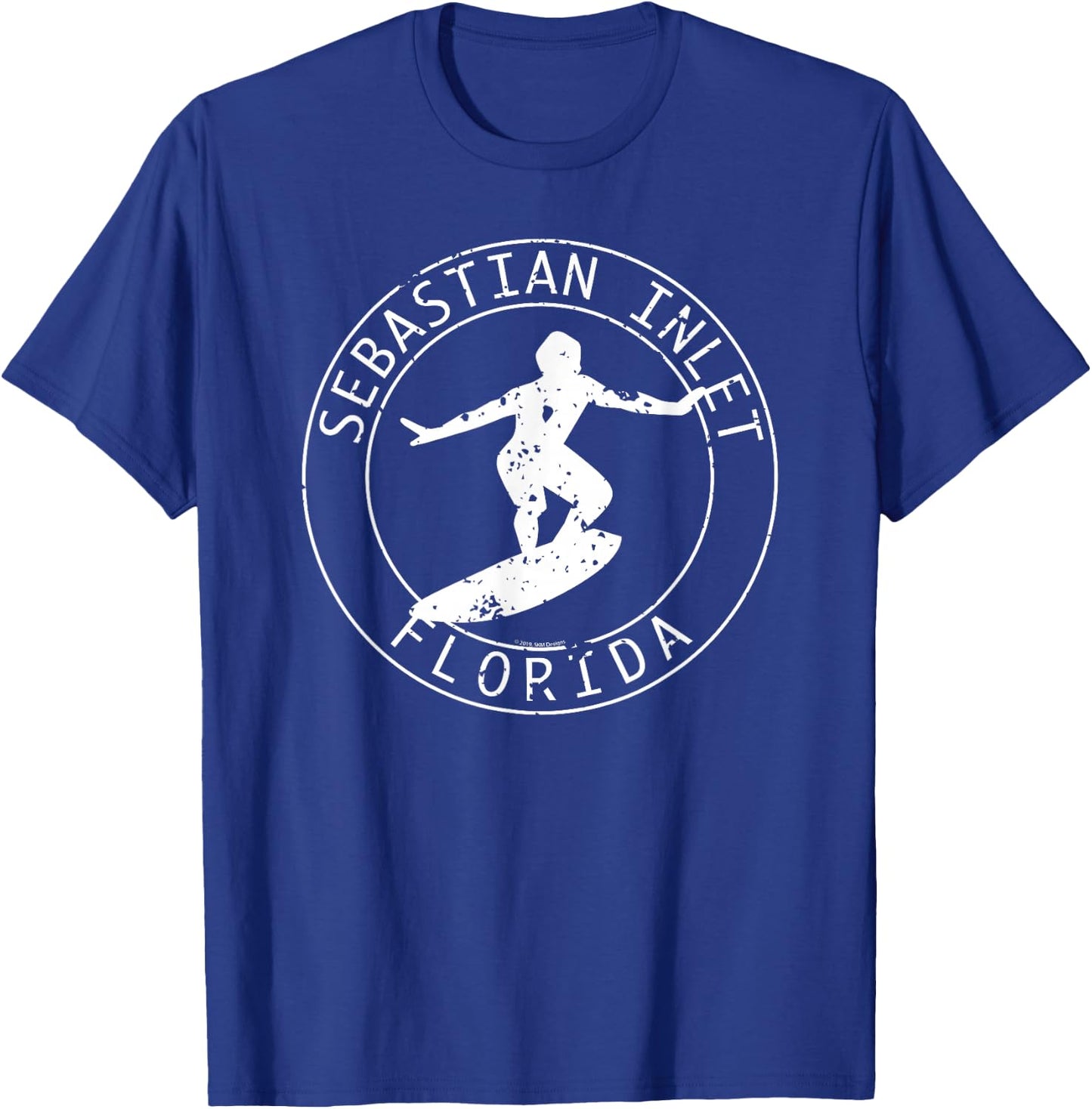 Sebastian Inlet Florida Vintage Surfer T-Shirt - T-Shirt | Royal