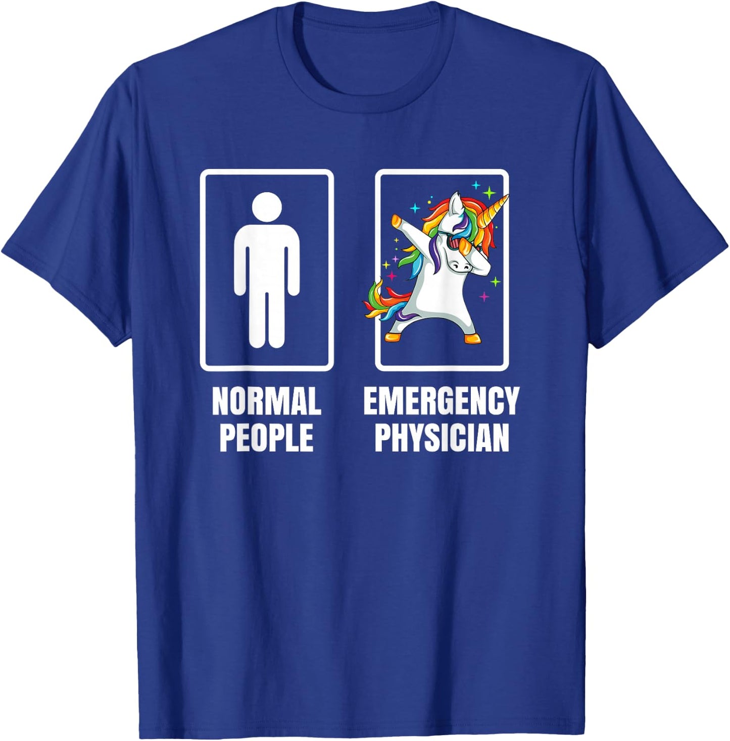 Dabbing Unicorn Emergency Room Physician ER Doctor Gift T-Shirt - T-Shirt | Royal