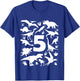DINO 5 YEARS BOYS DINOSAUR 5th BIRTHDAY T-Shirt - T-Shirt | Royal