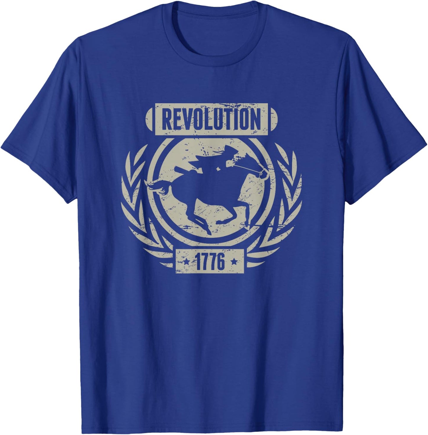 Distressed 1776 American Revolutionary War T-Shirt - T-Shirt | Royal