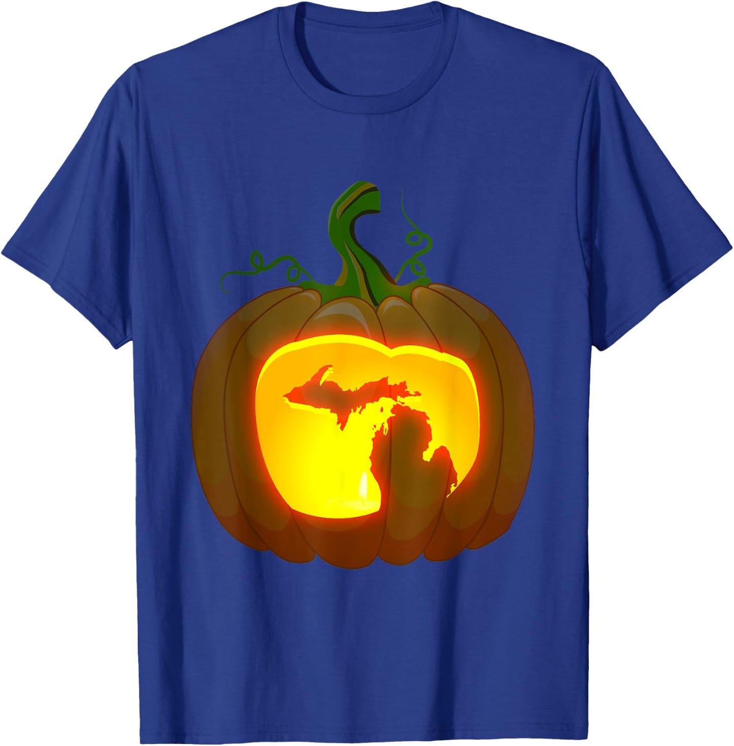 Michigan Halloween Pumpkin Shirt T-Shirt - T-Shirt | Royal