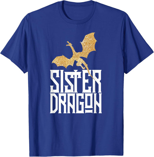 Sister Dragon Christmas Matching Family Tribe Girls T-Shirt - T-Shirt | Royal