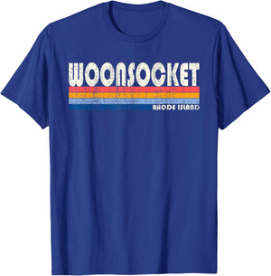 Vintage 70s 80s Style Woonsocket RI T-Shirt - T-Shirt | Royal