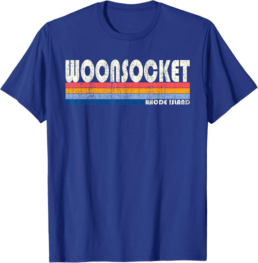 Vintage 70s 80s Style Woonsocket RI T-Shirt - T-Shirt | Royal