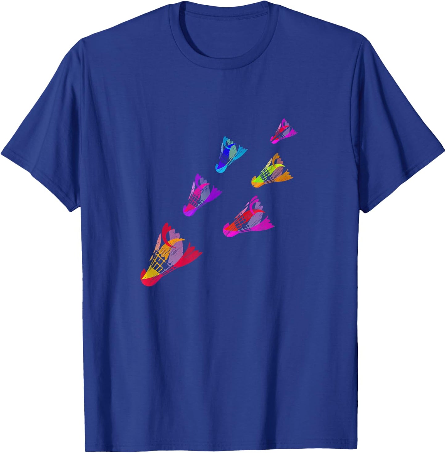 Colorful Badminton Shuttlecock Art Sports T-Shirt - T-Shirt | Royal