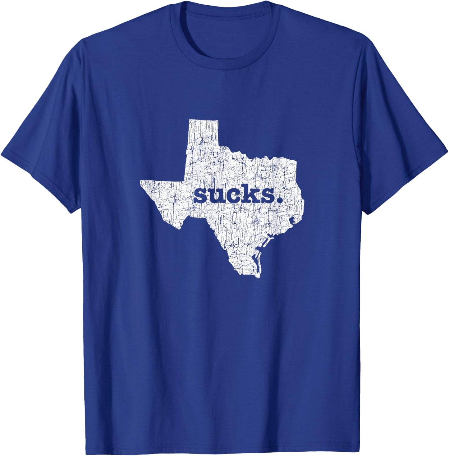 Texas Sucks Funny Retro Style Gag Gift Novelty Graphic T-Shirt - T-Shirt | Royal