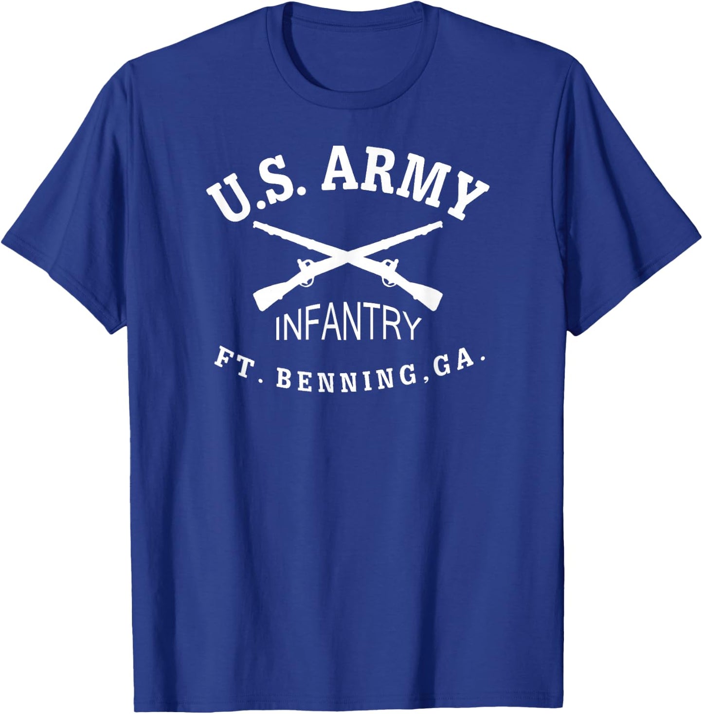 Fort Benning WWII Inspired Vintage Infantry Small T-Shirt - T-Shirt | Royal