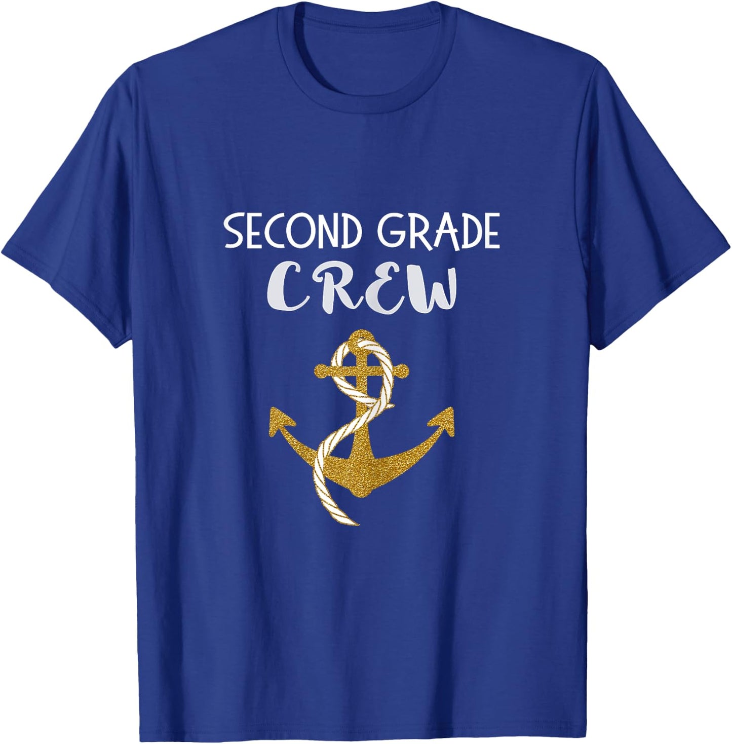 Second Grade Teacher Crew with Anchor for Summer Cruise Girls Kids T-Shirt - T-Shirt | Royal