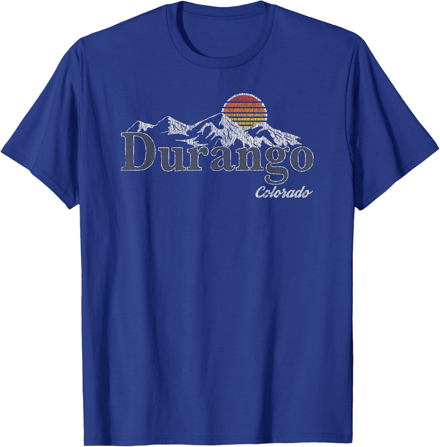 Retro Durango Colorado Mountain T-Shirt - T-Shirt | Royal