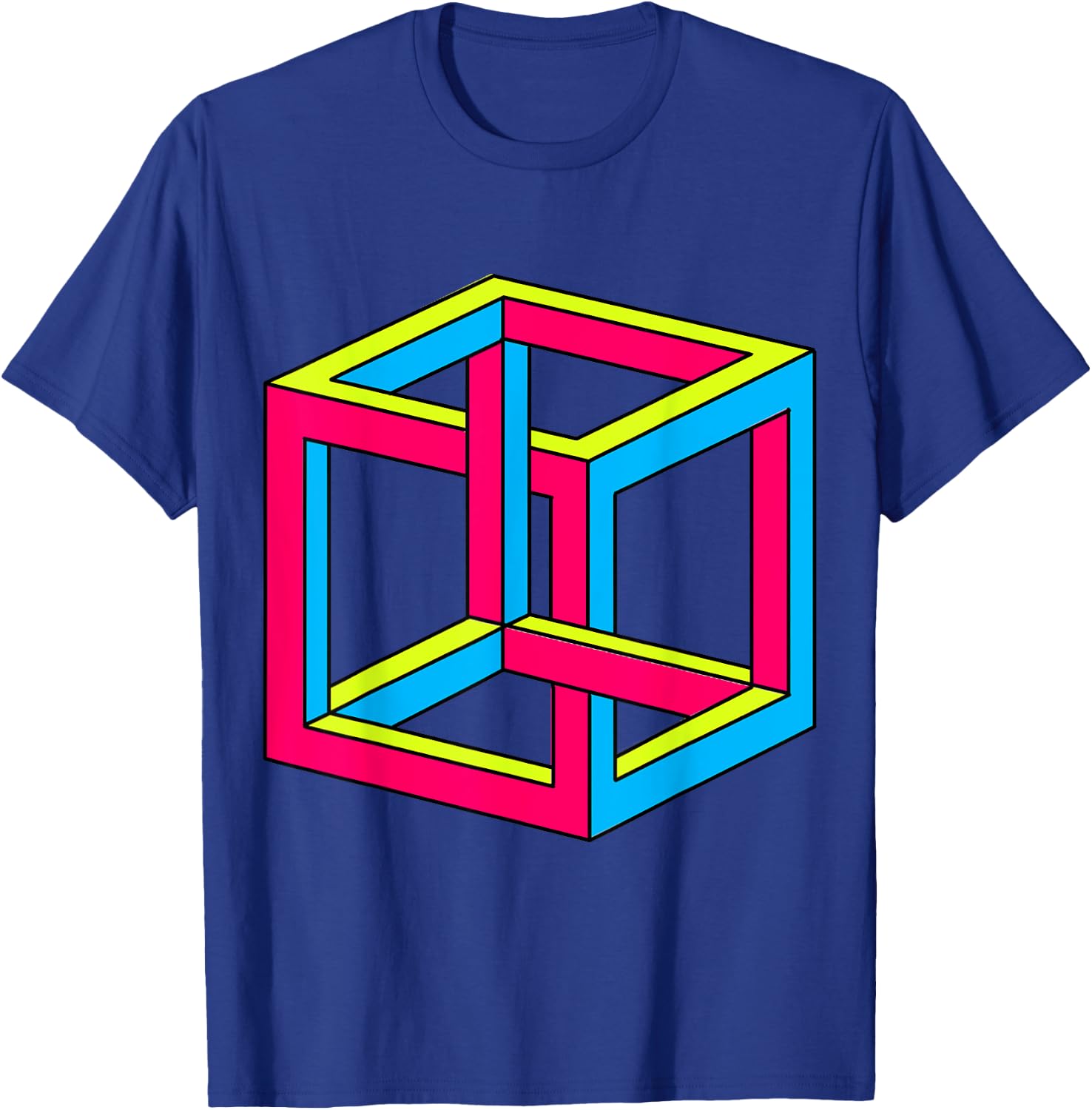 Sheldon Impossible Cube Optical Illusion Art Gift T-Shirt - T-Shirt | Royal