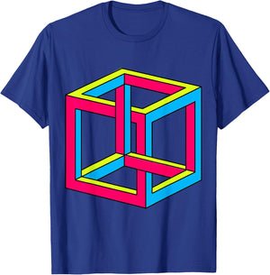 Sheldon Impossible Cube Optical Illusion Art Gift T-Shirt - T-Shirt | Royal