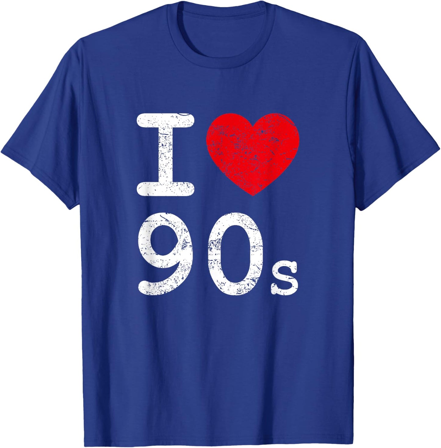 I Love (Heart) 90s Distressed I Love 1990s T-Shirt - T-Shirt | Royal