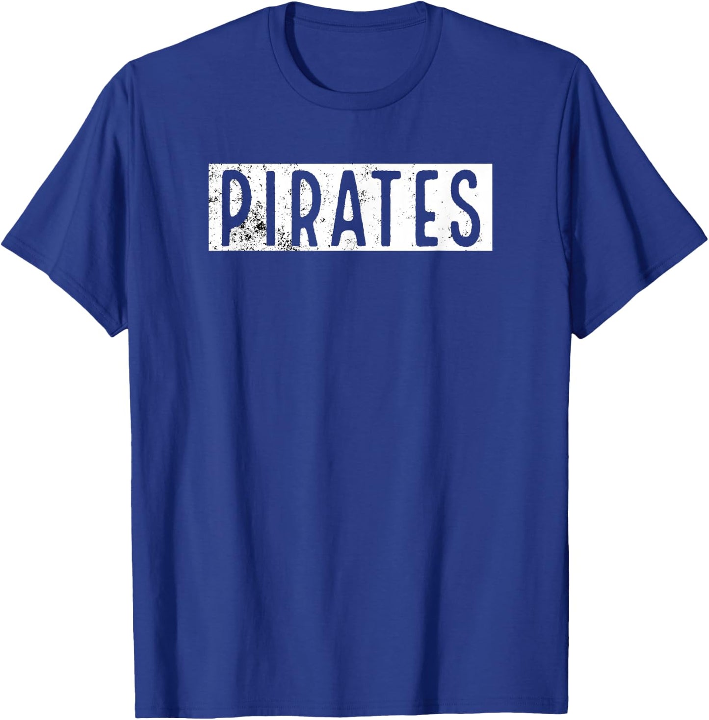 Pirates School Spirit Mascot Distressed Cutout T Shirt T-Shirt - T-Shirt | Royal