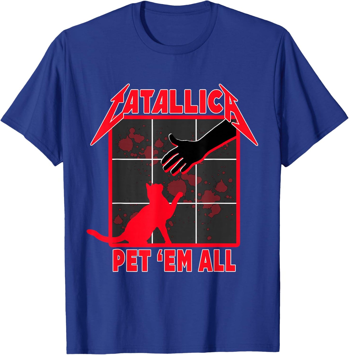 Catallica - Pet 'Em All funny cat T-Shirt - T-Shirt | Royal