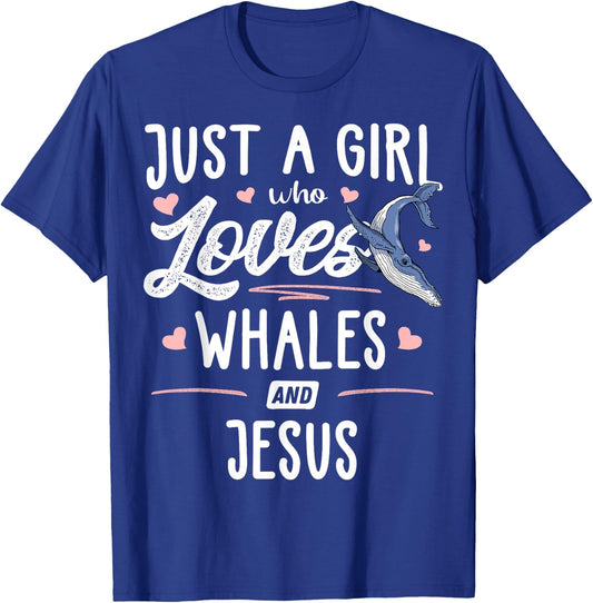Just A Girl Who Loves Whales And Jesus Gift Women T-Shirt - T-Shirt | Royal